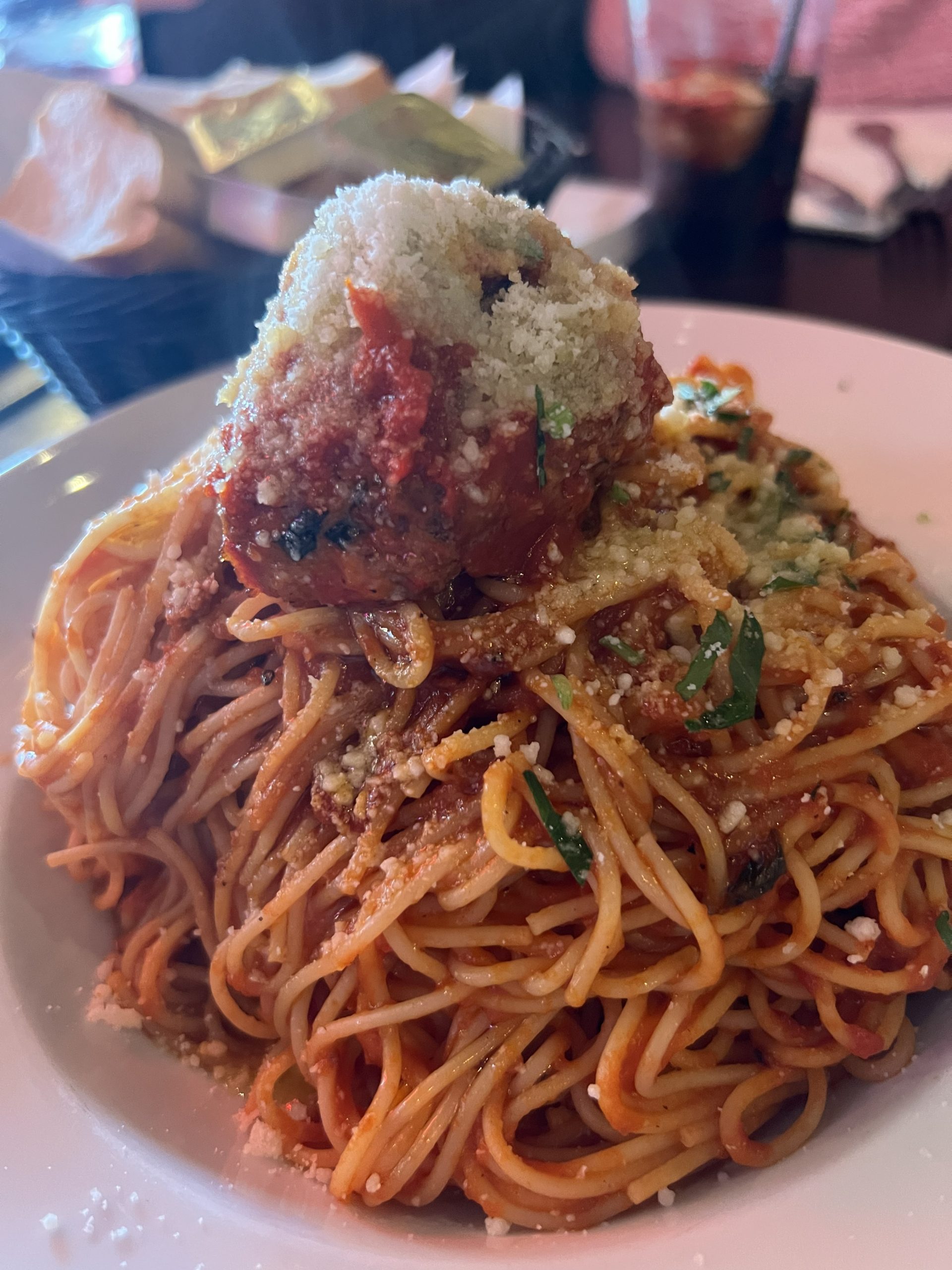 Spaghetti and meatballs at L&B Spumoni Gardens in Bensonhurst, Brooklyn