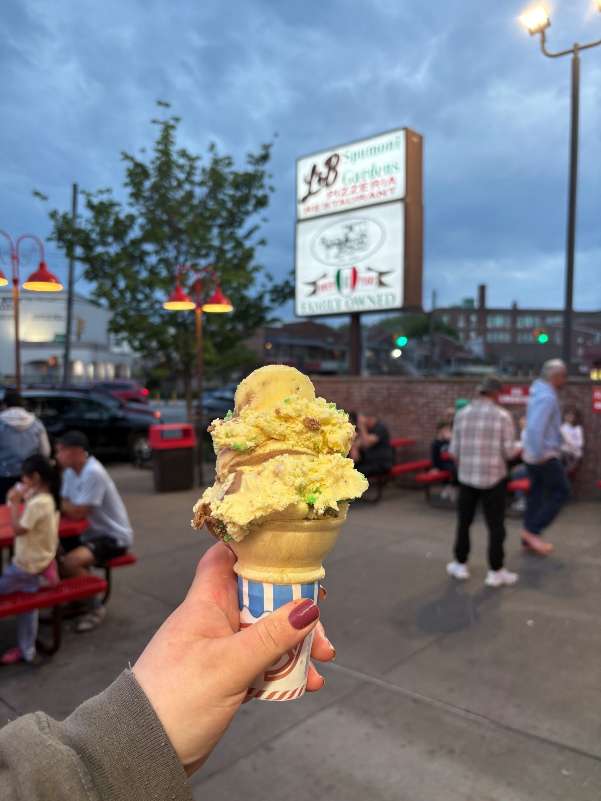 Spumoni Cone at L&B Spumoni Gardens in Bensonhurst, Brooklyn