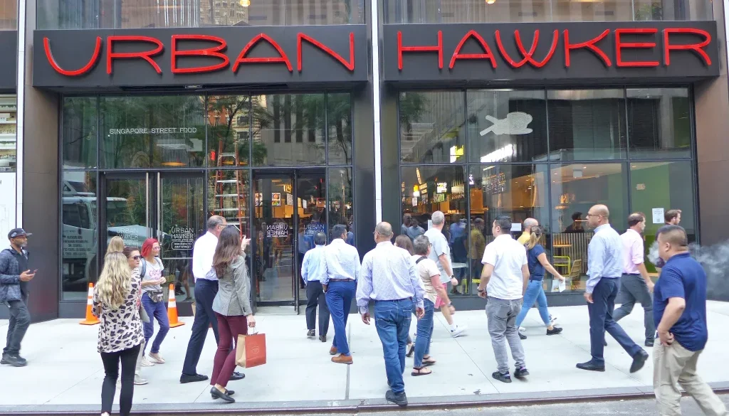 Urban Hawker Food Hall, an idea by Anthony Bourdain that serves reasonably priced southest asian food in midtown