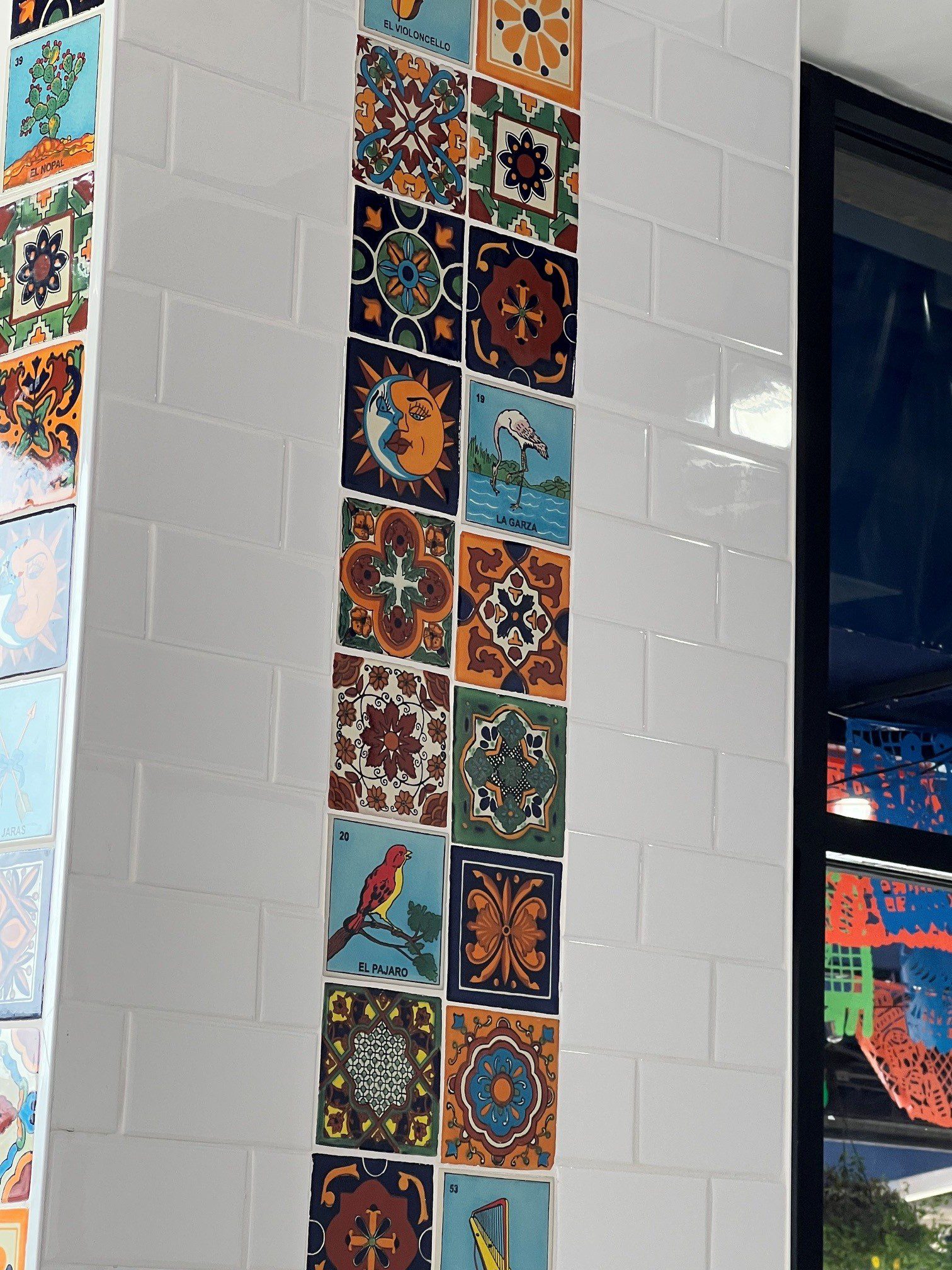 A closer look at the tiles inside Taqueria Talavera