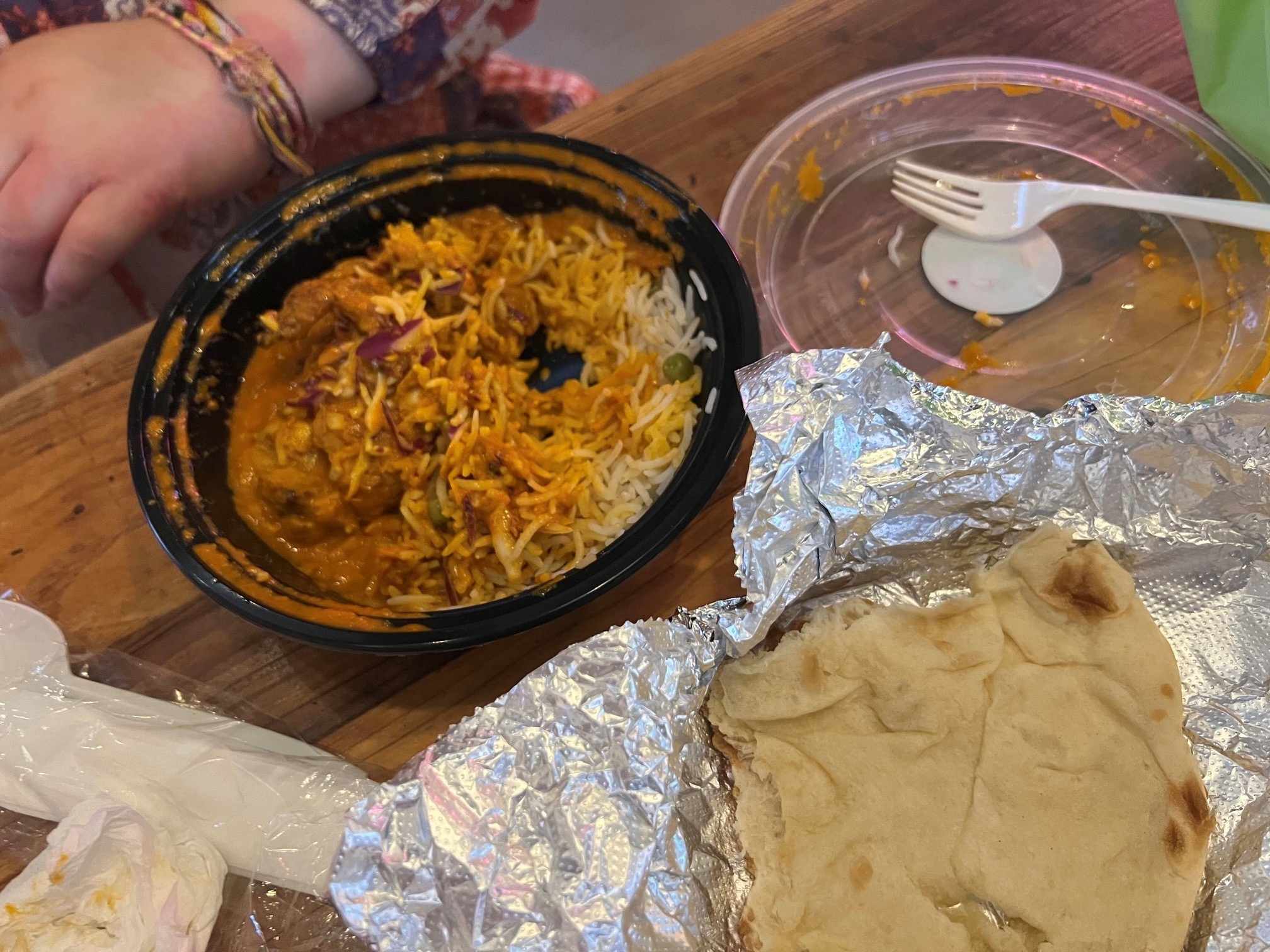 Chicken Tikka Masala at the Urban Hawker food hall in midtown Manhattan