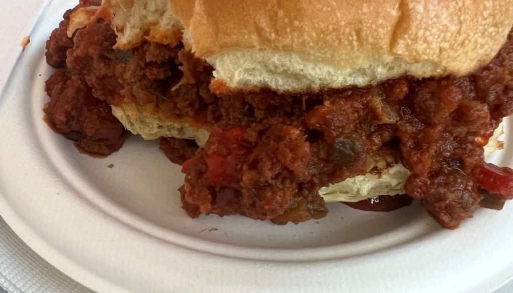 Schnipper's Sloppy Joe. Yes, I couldn't wait to take a bite before I took the picture.