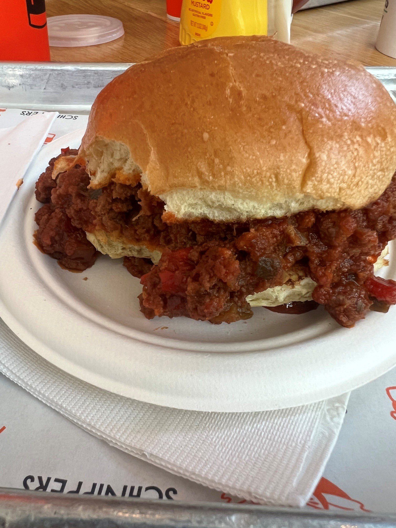 Schnipper's Sloppy Joe. Yes, I couldn't wait to take a bite before I took the picture.